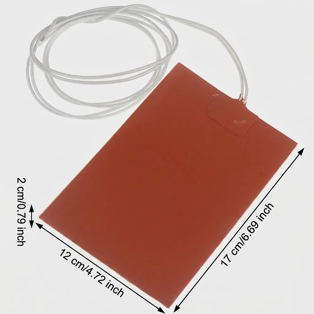 For Cold Weather Protection 17*12*2cm Silicone Heating Pad Waterproof Heater 300W Power Output 3W Per Cm2 Density