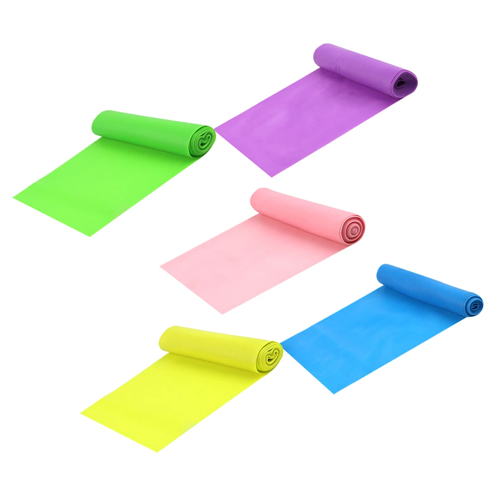 

5pcs Yoga Resistance Stretching Straps Vibrant Colors for Fitness Training Elastic Exercise Gym Accessories