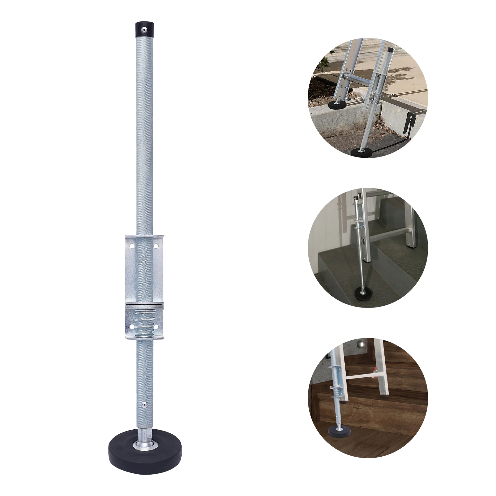Ladder Leveler Pair with Engraved Anti-Slip Pattern Steel Pole, Adjustable Extension Ladder Leg Ground Leveler for Most Ladders