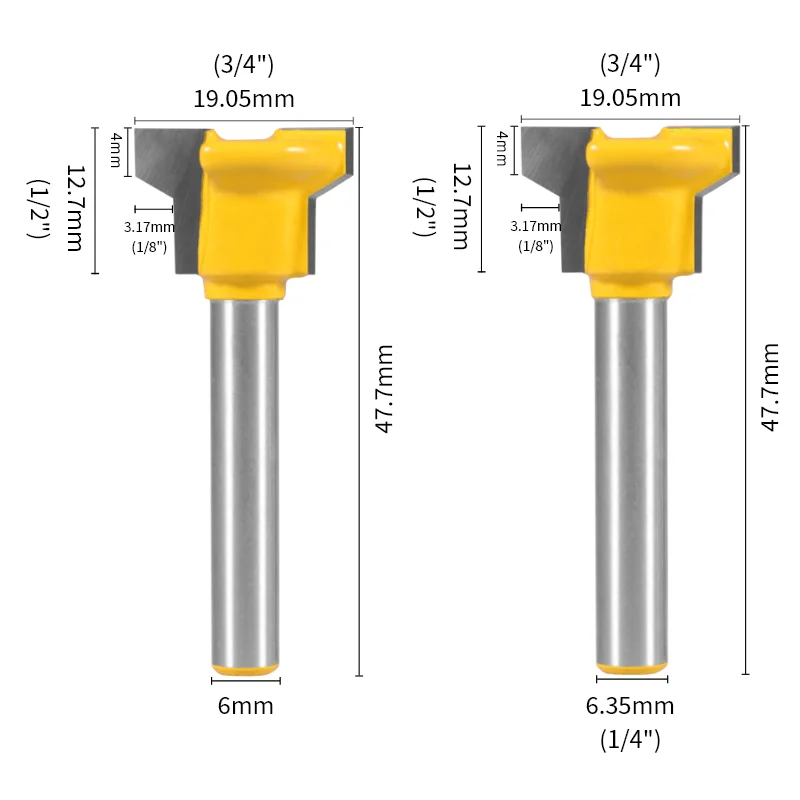 1PC 6MM 6.35MM Shank Drawer Lock Bit Router Bit Carbide Cutter Woodworking Milling Cutters for Wood Bit Face Mill End Mill