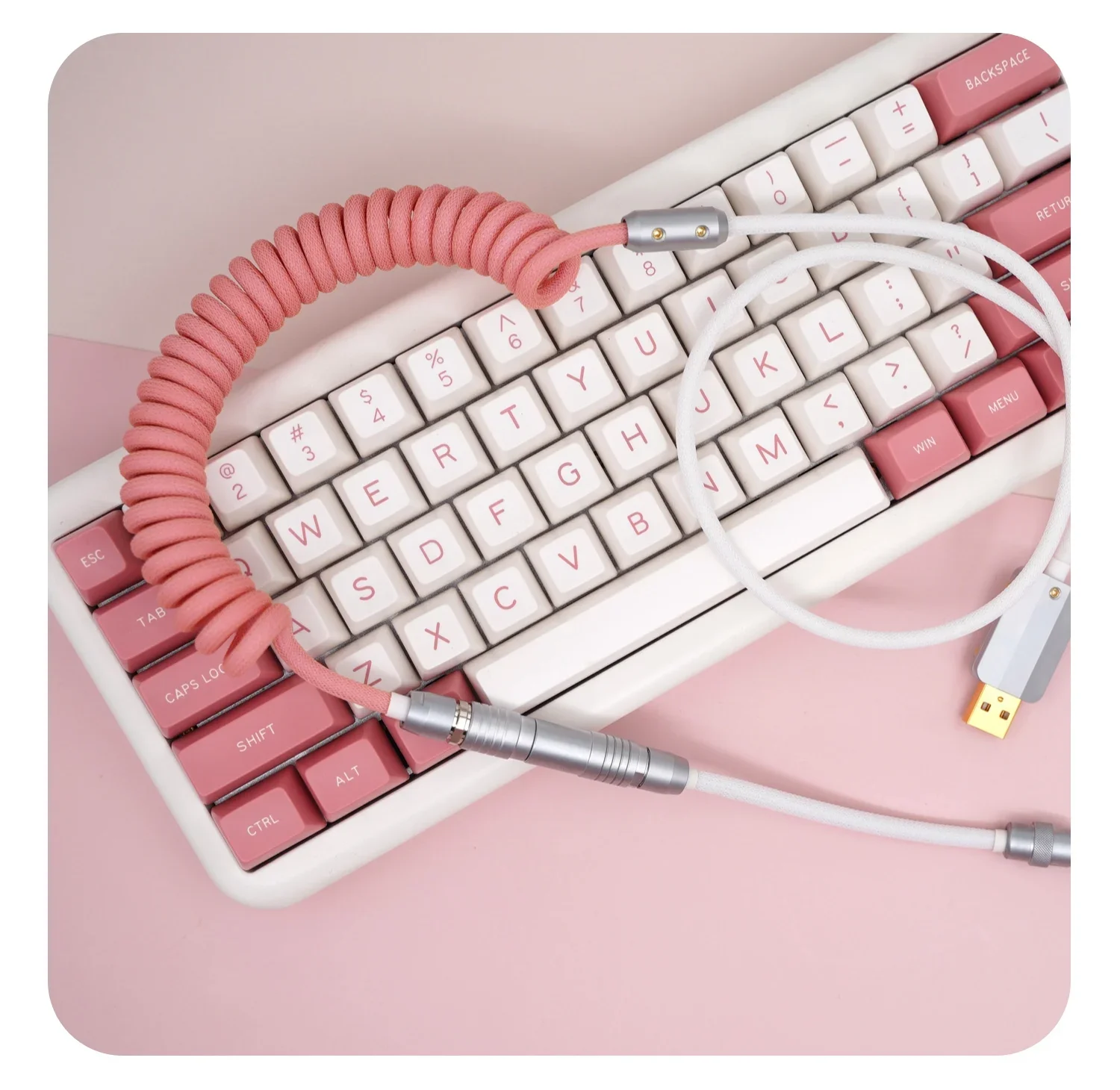GeekCable Handgefertigte benutzerdefinierte mechanische Tastatur Datenleitung GMK-Thema SP Tastenkappe Rosa Mädchen