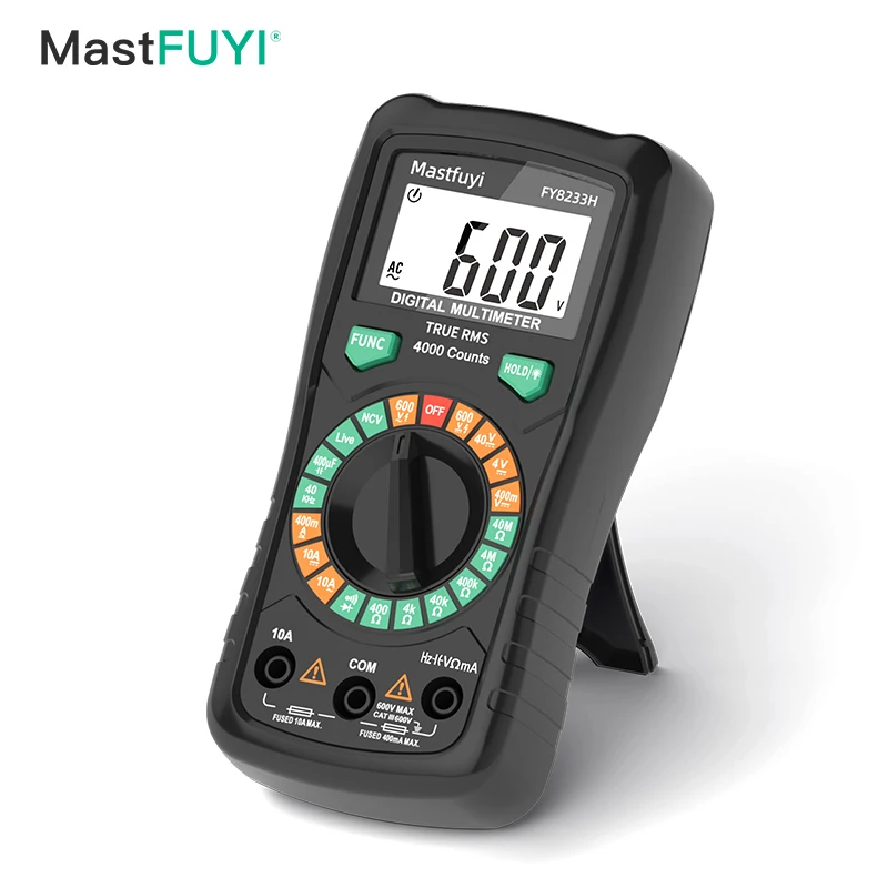 

MASTFUYI Intelligent Digital Multimeter Ture RMS AC/DC Voltage 600V NCV Ohm Anti-Burn Portable Profesional Electrician Tester