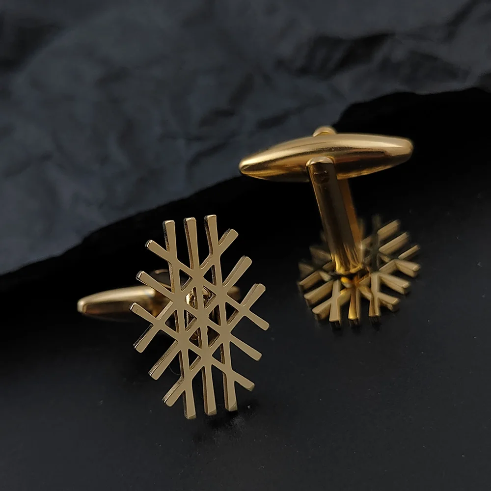 

Hollow mesh electroplated stainless steel cufflinks, fashionable Accessories, daily use, gifts, various occasions