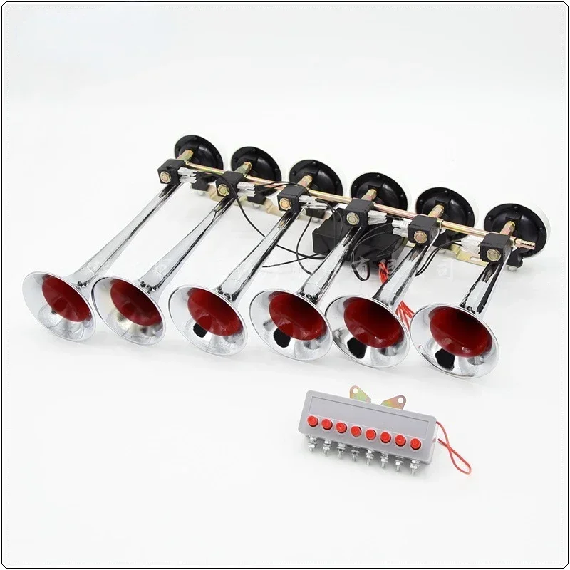 Durable  AS092 24V Iron Tube Music Air Horn Six Tube Eight Tone Truck Electric Control Horn