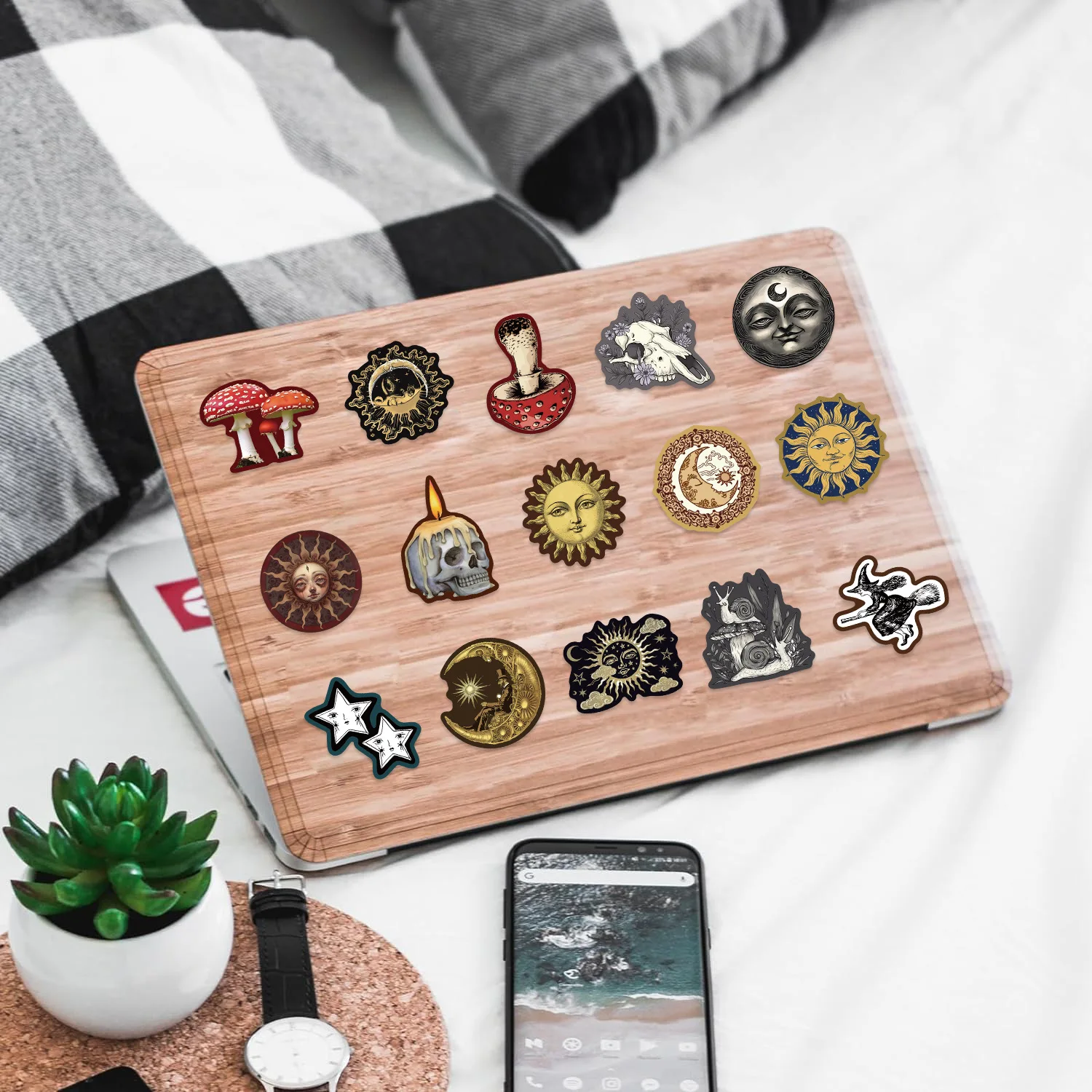 50 قطع غامضة السماوية هيئة الفن جماليات ملصقات الهاتف الغيتار المحمول دفتر حقيبة ملصق مضاد للمياه الاطفال اللعب