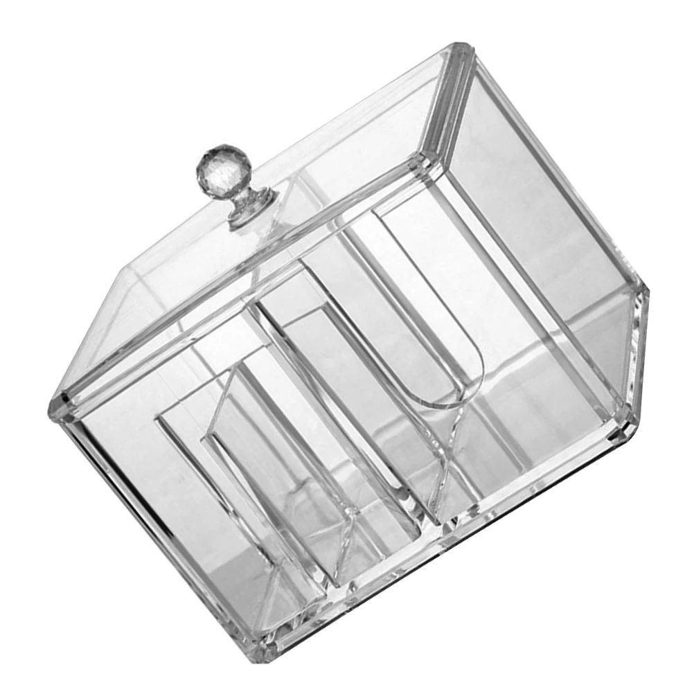 

Cotton Storage Box Swab Holder Transparent Containers Lids Pads Organizer Bedroom Bathroom Kitchen Premium Material
