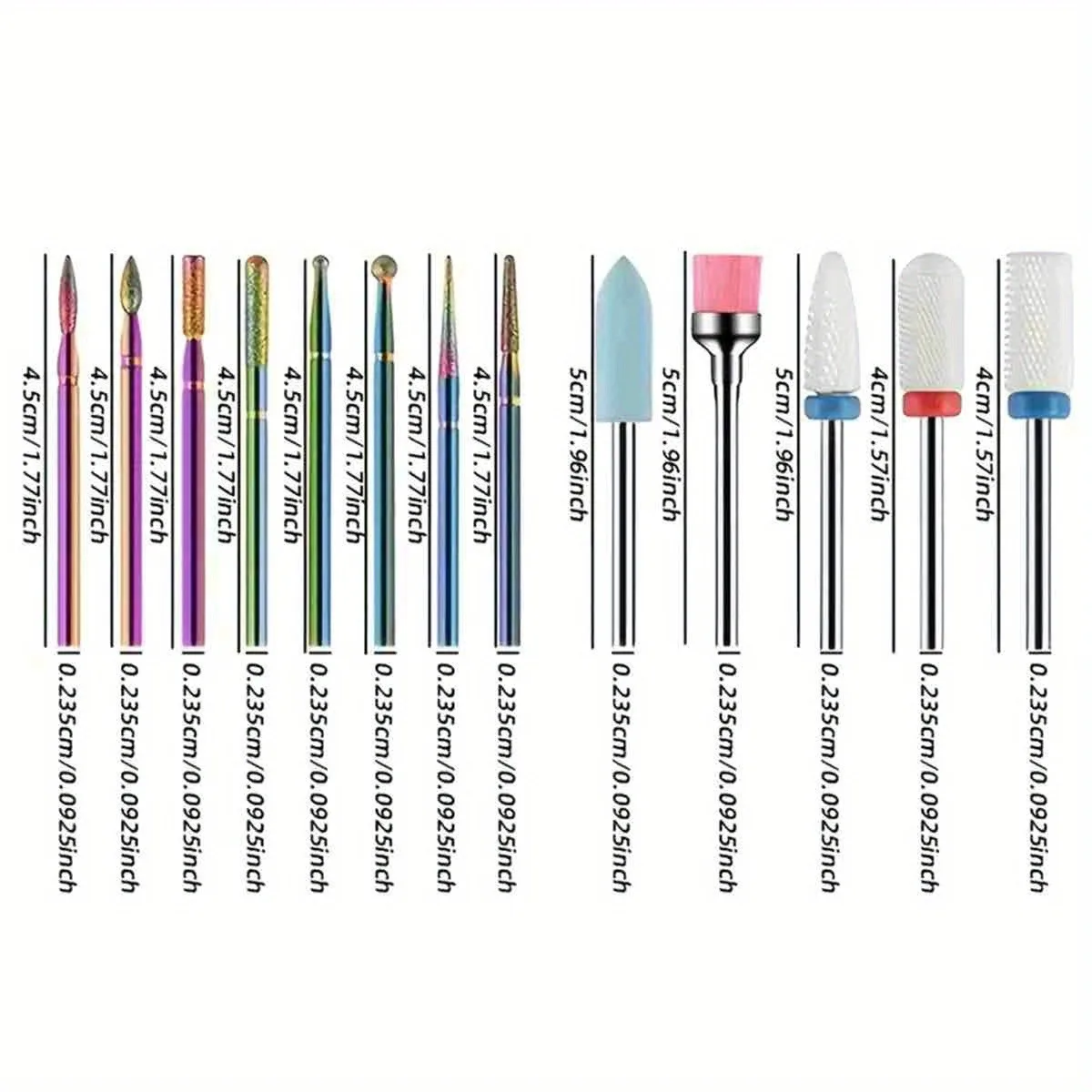 10/11/13/19Pcs/Box Professional Ceramic Nail Drill Bit Set Electric Manicure Nail File Bit For Acrylic Gel Nails And Cuticles