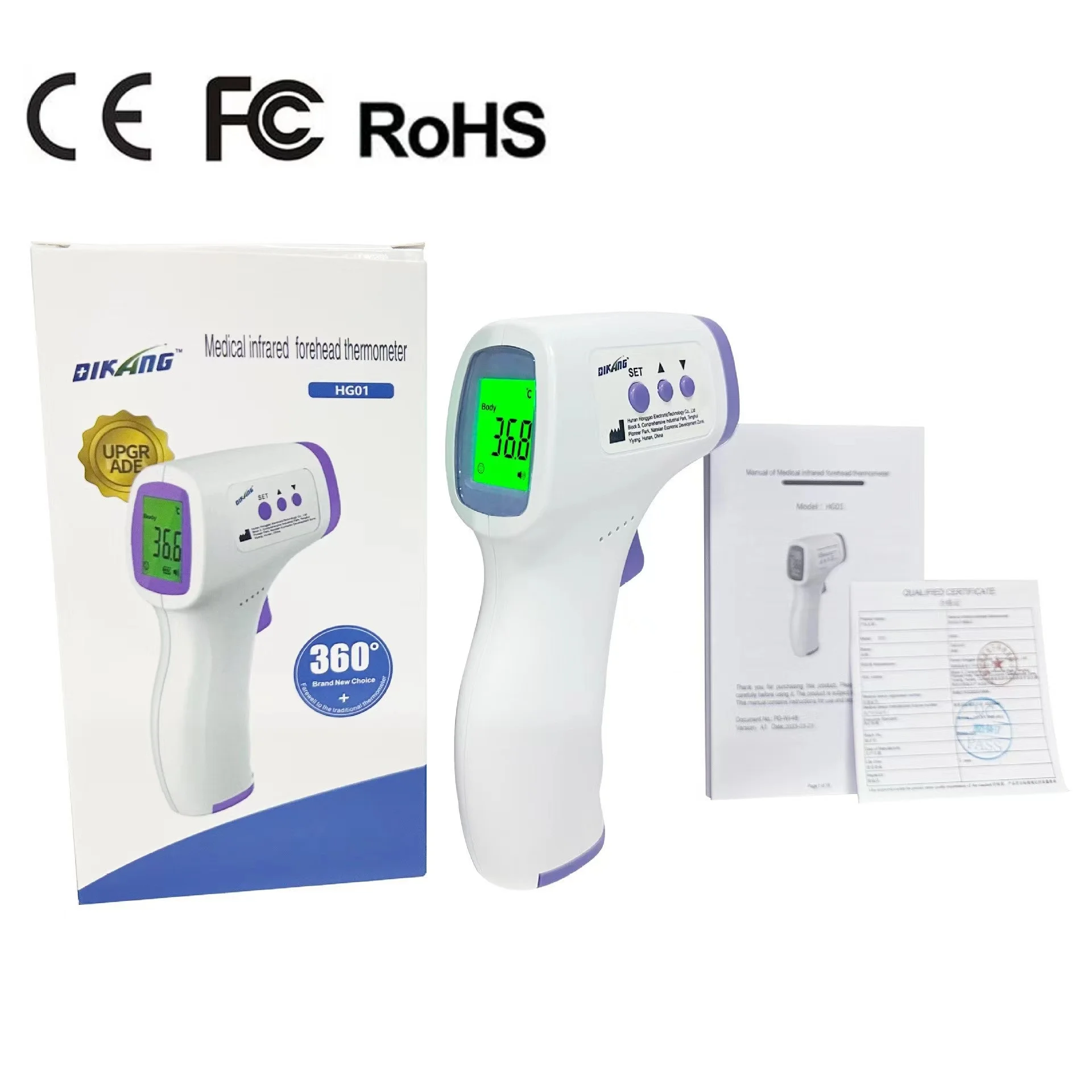 Forehead Digital Thermometer Non-Contact Infrared Medical Thermometer Body Temperature Fever for Baby Adults