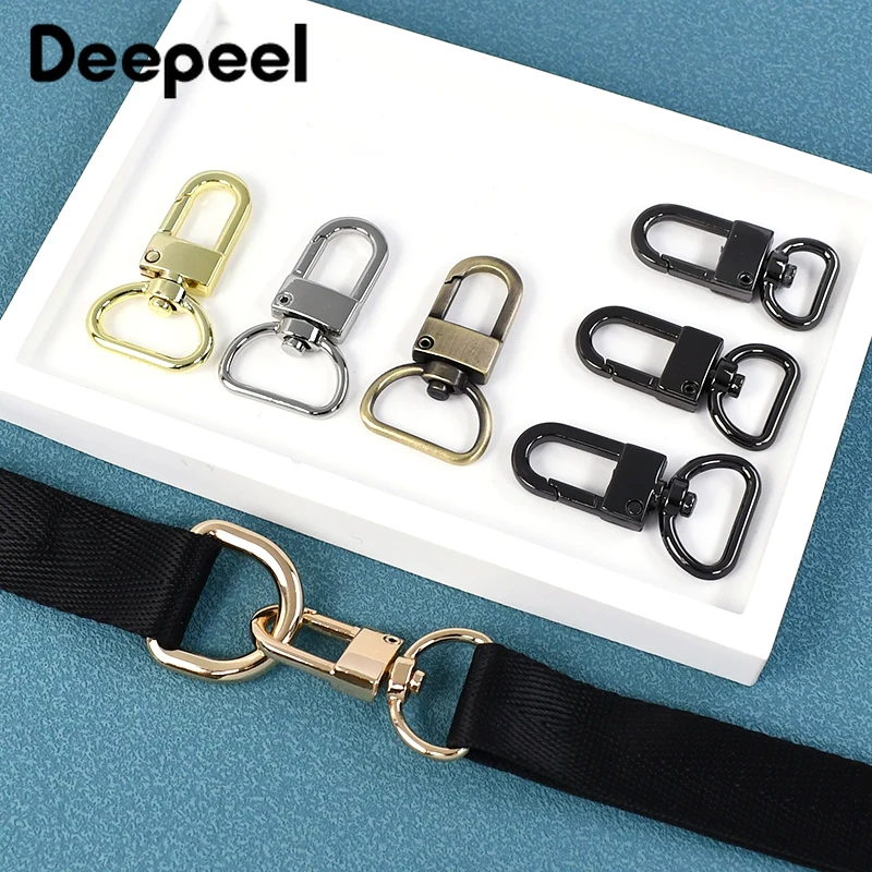 10Pcs 13/16/19mm D Tail Metal Buckles for Bag Webbing Swivel Trigger Clasp Handbag Strap Hooks Hanger DIY Hardware Accessories