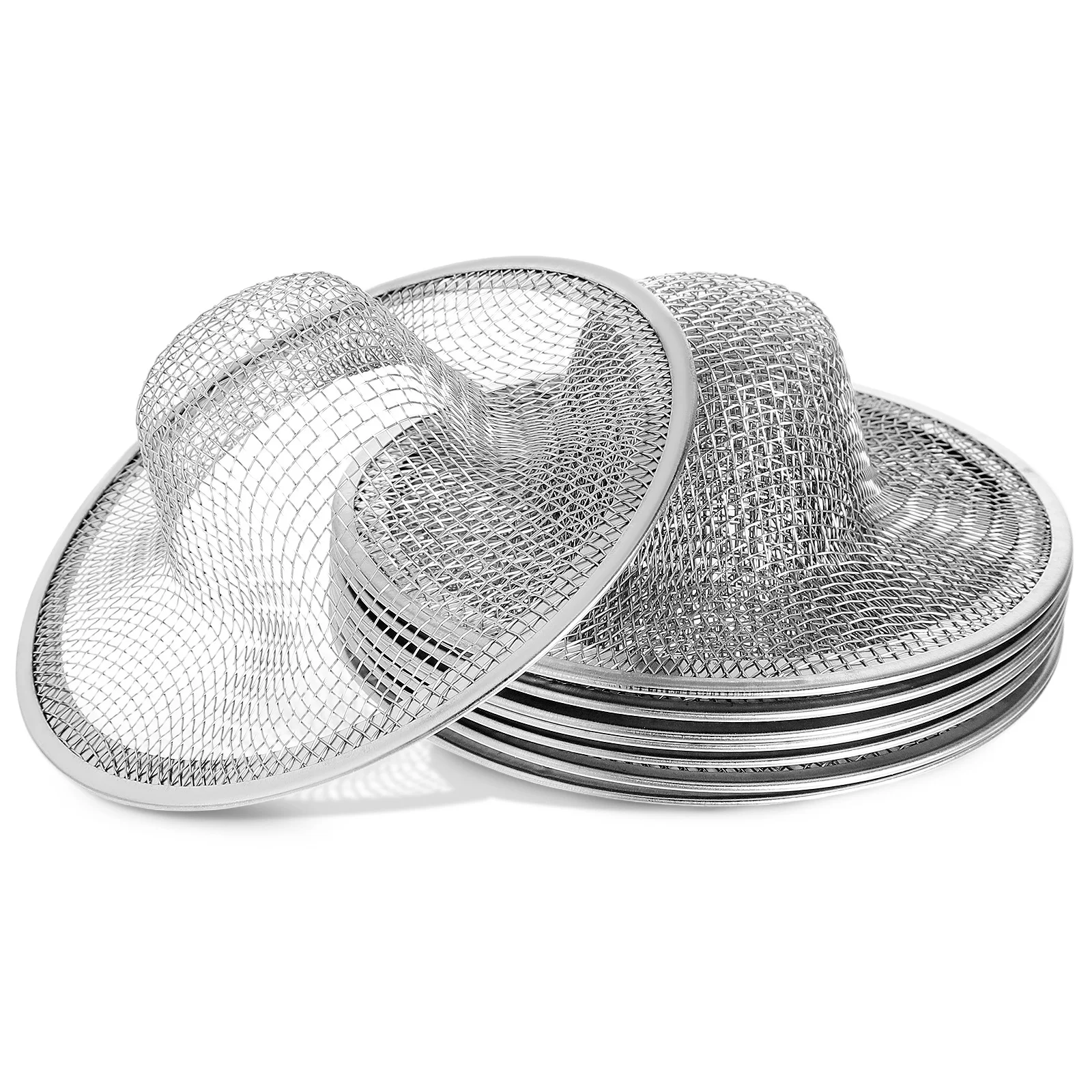 

8 Pcs Sink Strainer Kitchen Basin Drain Filter Screen Mesh Stainless Steel Bath Bathroom Hair Catcher Shower Clog Prevention