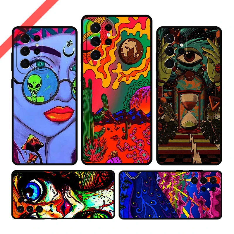 Hippy Hippie Psychedelic Art Phone Case For Samsung Galaxy S20 FE S21 S10 S23 Plus S24 S22 Ultra Coque Note20 Note10 S9 S8 Cover