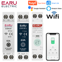 Tuya WiFi Smart Circuit Breaker MCB 1P+N 63A Timer Power Energy kWh Voltage Current Meter Protector Voice Remote Control Switch