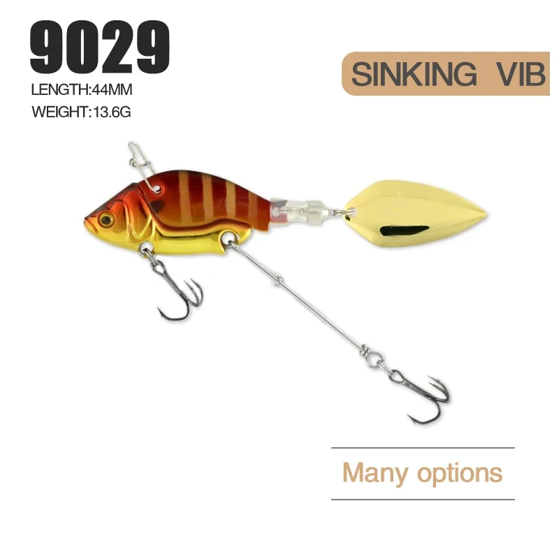

14g 44mm Rotating Metal Vib Blade Fishing Lures Sinking Vibration Baits Artificial Hard Bait Spinner Metal Swimbait Equipment