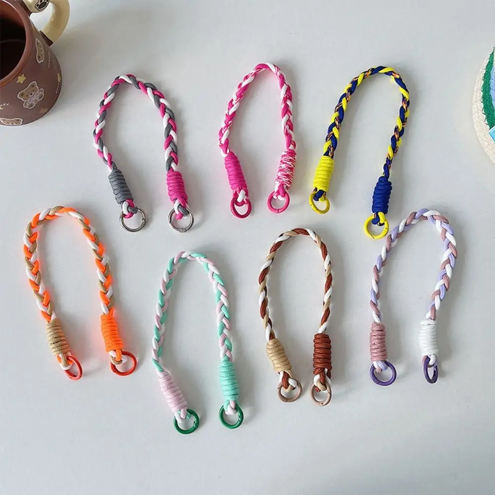 Universal Nylon Mobile Phone Lanyard Candy Colors Keychain Anti-lost Rope Phone Accessories Simple Hanging Rope