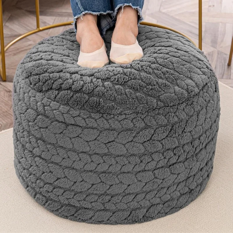 Round Pouf Ottoman 20 x 20 x 14 Inches Boho Floor Poof Home Decor Floor Pouffe Ottoman Foot Rest for Couch Sofa Bean Bag Ottoman