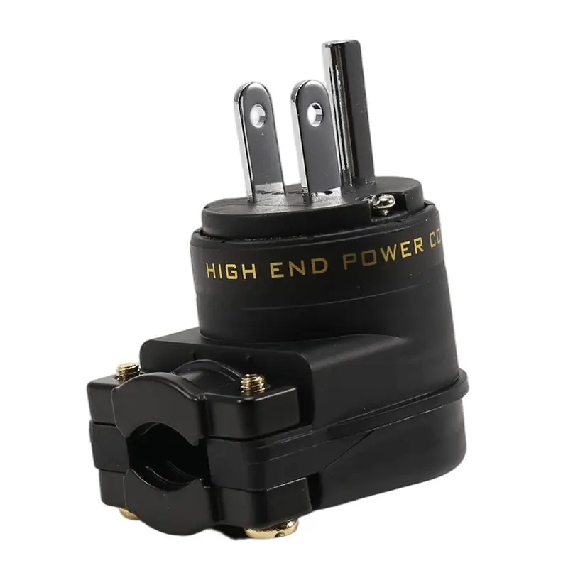 Hifi Power Connector L-Shaped Right Angle Male Power Plug Rhodium Plated To IEC C13 Socket Main Power Adapter US Plug