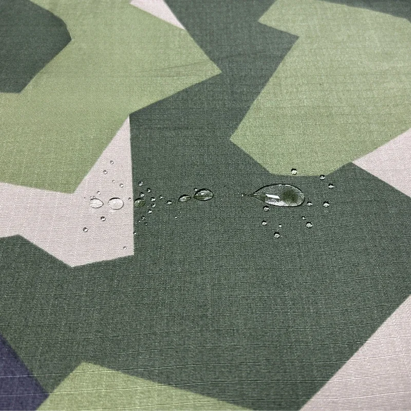 NYCO 5050 Swedish M90 Camouflage Fabric Nylon Cotton Green Geometric Camo Ripstop Cloth Military Garment DIY