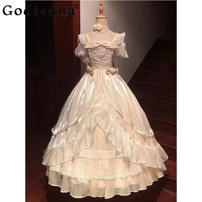 

Runaway Princess Lolita Dress for Women Grown Up Ceremony Wedding Birthday Dress Female Pink Performance Cosplay Party Dress
