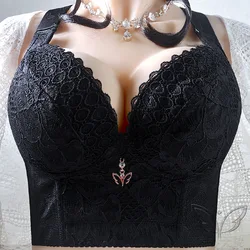 Lace Long Line Lingerie for Women Wireless Padded Bras Sexy Plus Size Underwear Corset Brassiere