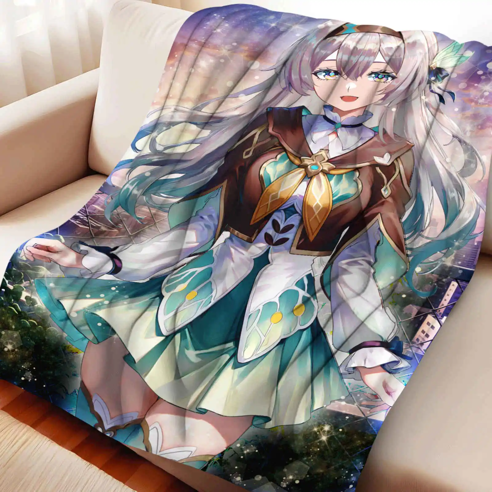 

Плед Honkai Star Rail Firefly: Премиальный флисовый плед из фланели, легкий, уютный и пушистый