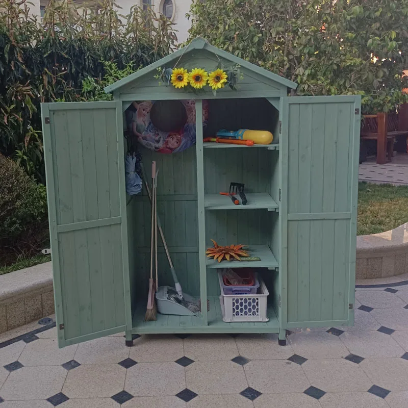 

Outdoor Locker Waterproof Sunscreen Storage Cabinet Outdoor Garden Balcony Glove Box Storage Box Garden Wood Toolbox