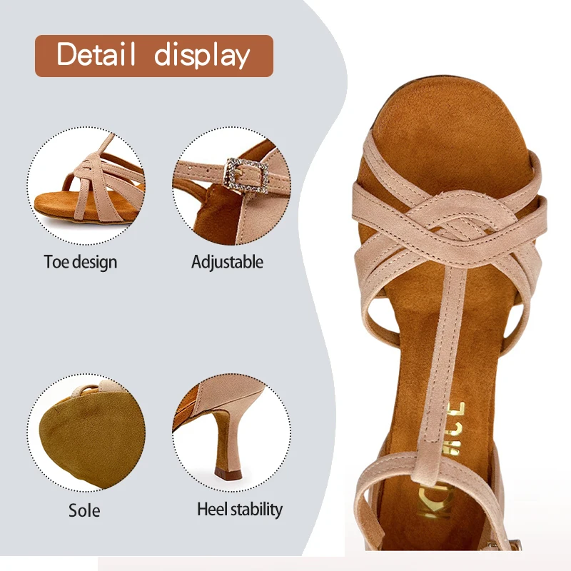 DKZSYIM النساء أحذية الرقص اللاتينية قاعة الرقص التانغو أحذية رقص للسيدات صنادل الرقص عالية الكعب أحذية الرقص السالسا