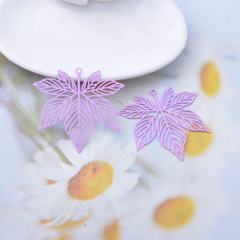 20 Stück AB7451 Messing Goldene Ahornblätter Anhänger Bunte Charms DIY Schmuck Ohrringe Herstellung – Detail 6
