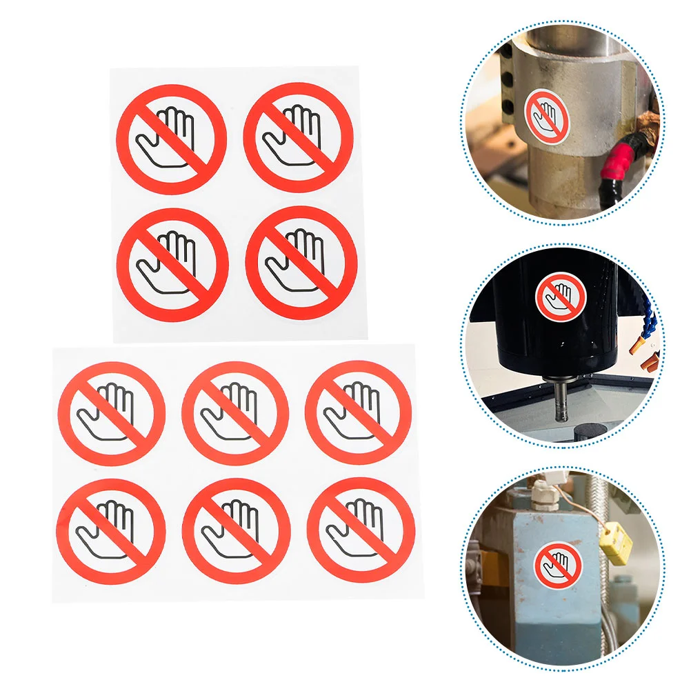 10 Pcs Warning Labels against Mechanical Damage Danger Sign Stickers Device Do Not Touch Decals Adhesive