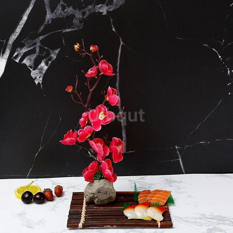 plate tray dosh seafood Sushi boat Decorating Flower Plants Artistic Conception Decorating Ornament Small Creative Peach Blossom