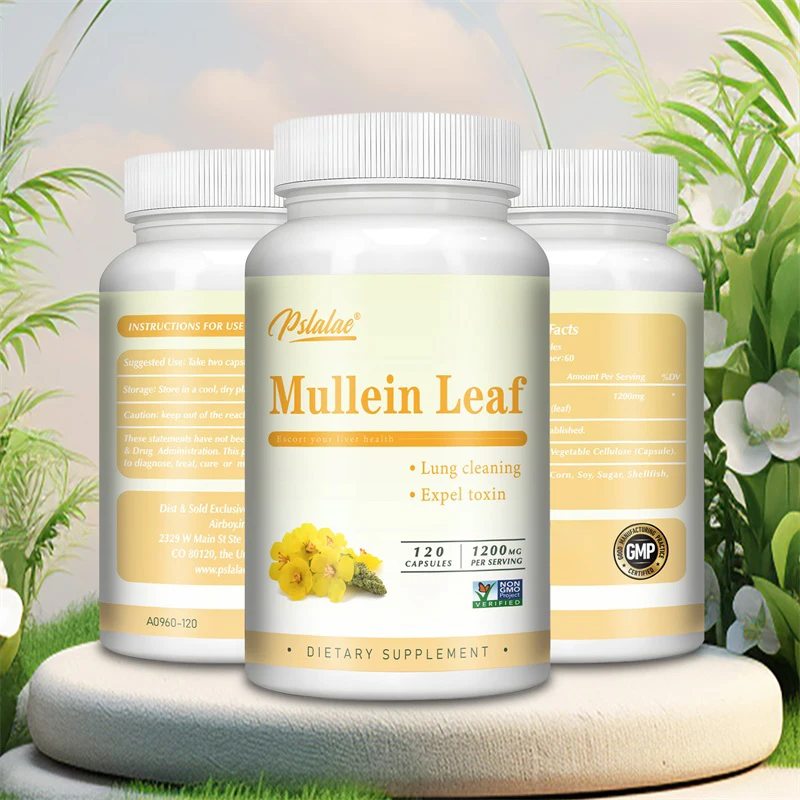 

Mullein Leaf Capsules - Lung Cleanse, Powerful Mullein for Immune Support,Detox & Respiratory Support - Herbal Supplements