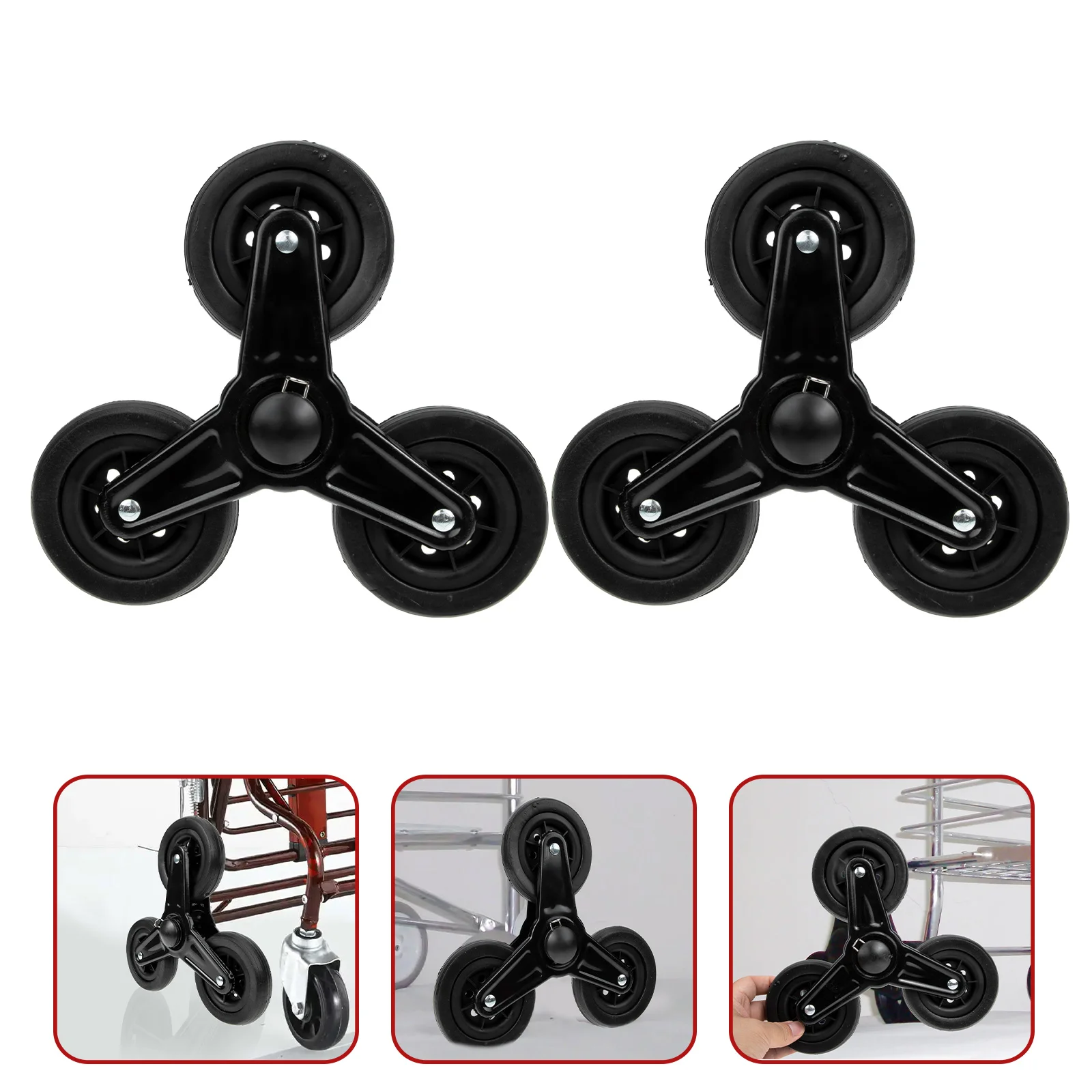 Shopping Wheel Heavy Duty Cart Triangle Wheels Replacement Luggage Stair Climbing Casters Trolley Travel Stroller