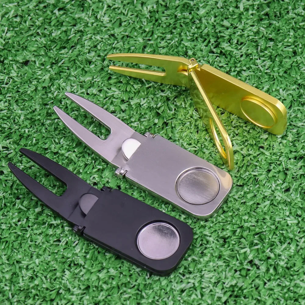 Divot Tool Putting Green Fork 6 in 1 Ball Marker Golf Green Fork Multipurpose Portable Golf Pitchfork Golf Divot Repair Tool