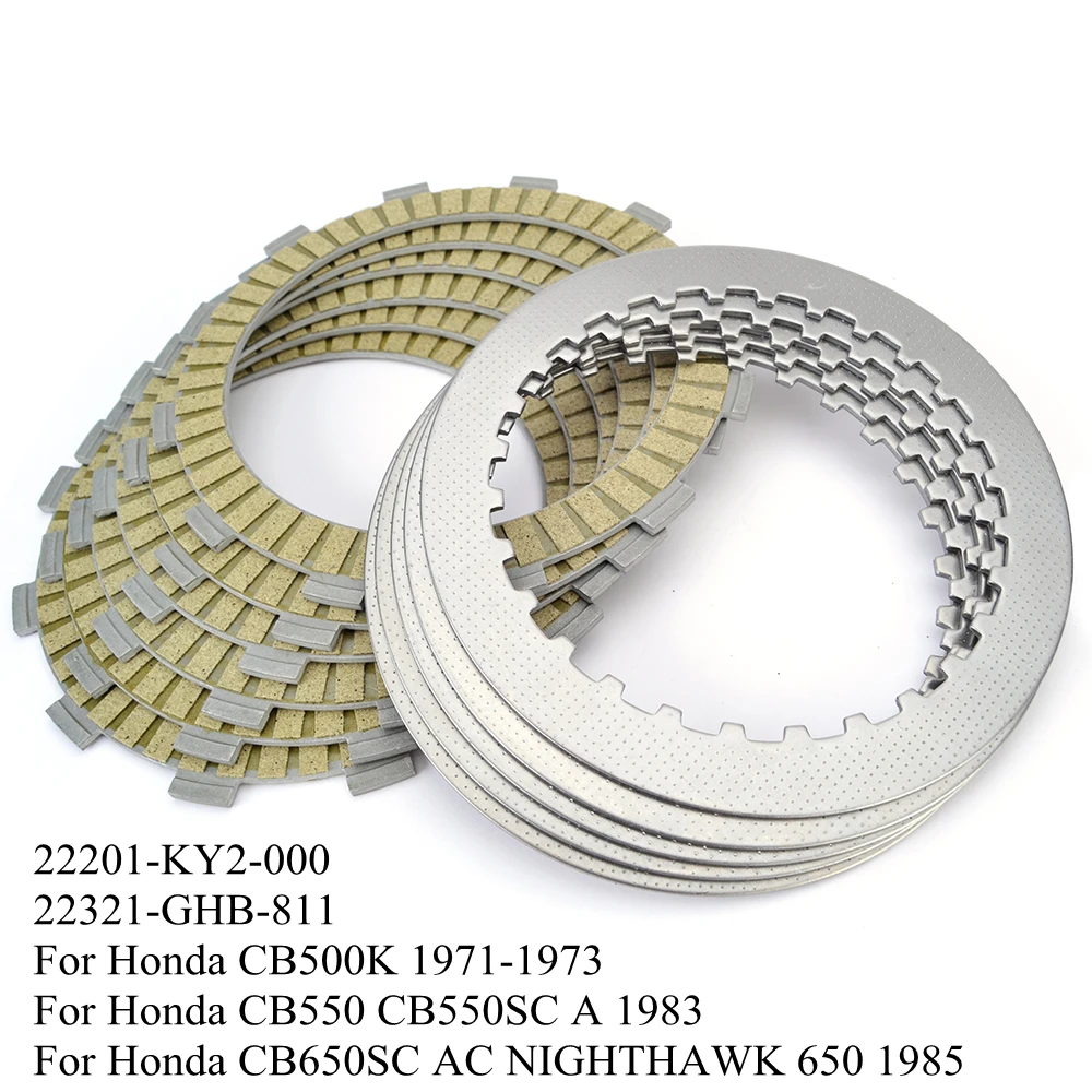 

Clutch Friction Plates & Steel Plate Disc Kit For Honda CB500K CB550 CB550SC CB650SC NIGHTHAWK 650 22201-KY2-000 22321-GHB-811