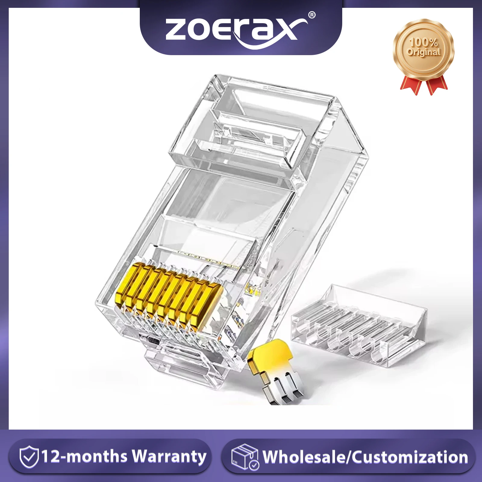 Złącza ZoeRax Cat6 RJ45, kot 6 2 końcówki RJ 45, wtyczka złącze Ethernet UTP 8P 8C do kabla Cat6 Cat5e