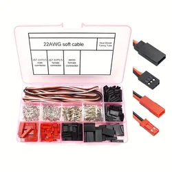 40Sets Servo Plug Male Female Connector Crimp Pin Cable Kit Compatible JST SYP Futaba for Hitec Spektrum RC