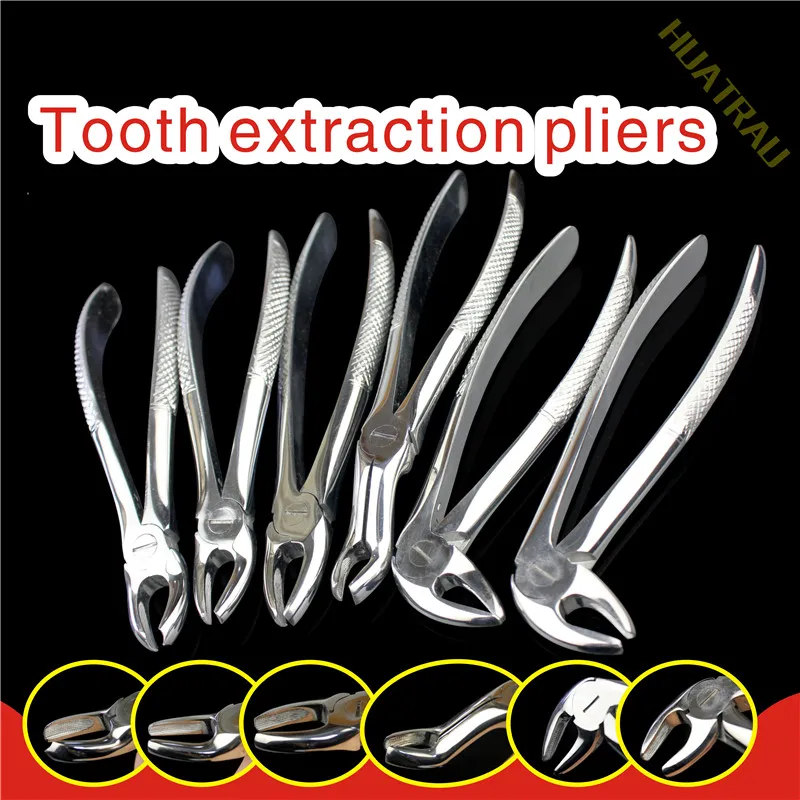 

Adult tooth extraction pliers dental materials, oral dental residual roots tooth extraction apparatus milk forceps stainless ste