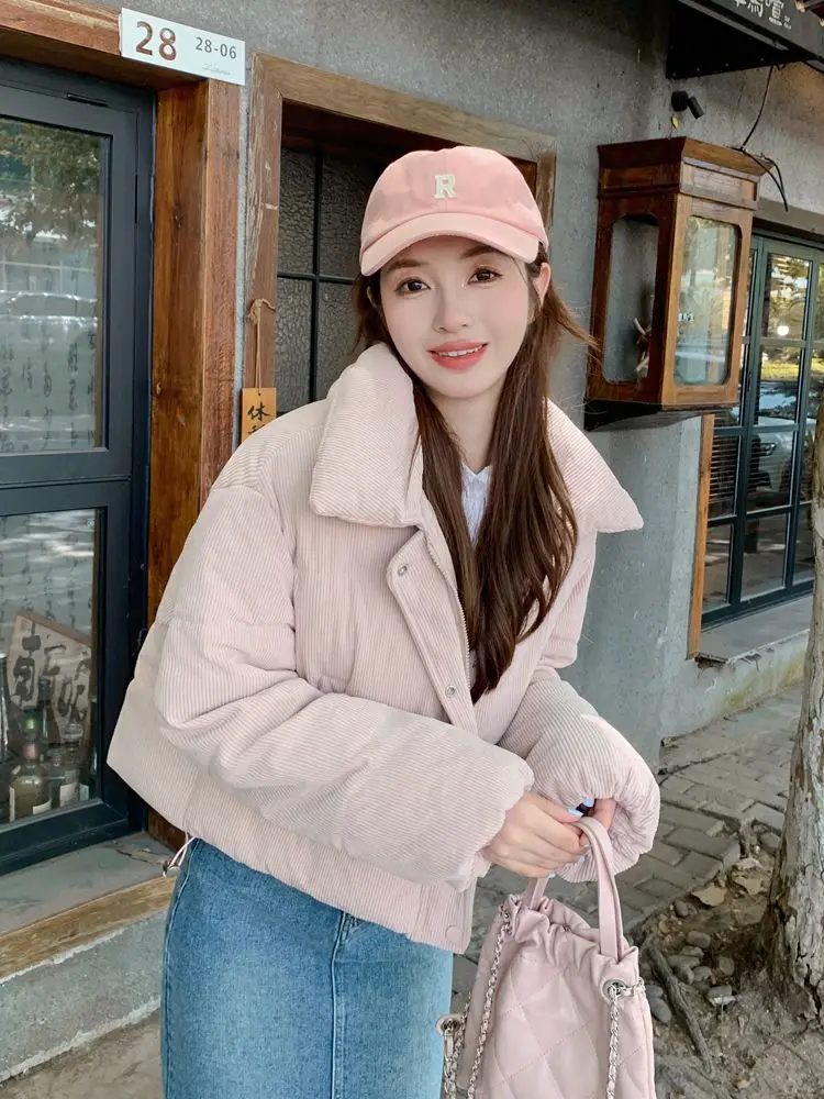 

Parkas Womens Para Dama Fall Modal Liner Diamond-Patterned Buttoned Diagonal Lining Simple Preppy College School Uniform Commute