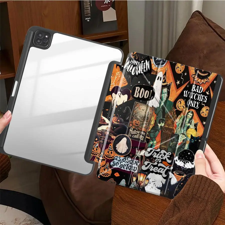 Witch Ghost Bat Case for Apple iPad Air 8 M2 M3 3 9th Pro M4 13 2025 2026 11th 12th 10th Gen Mini 7 6 5 with Pencil Slot Air