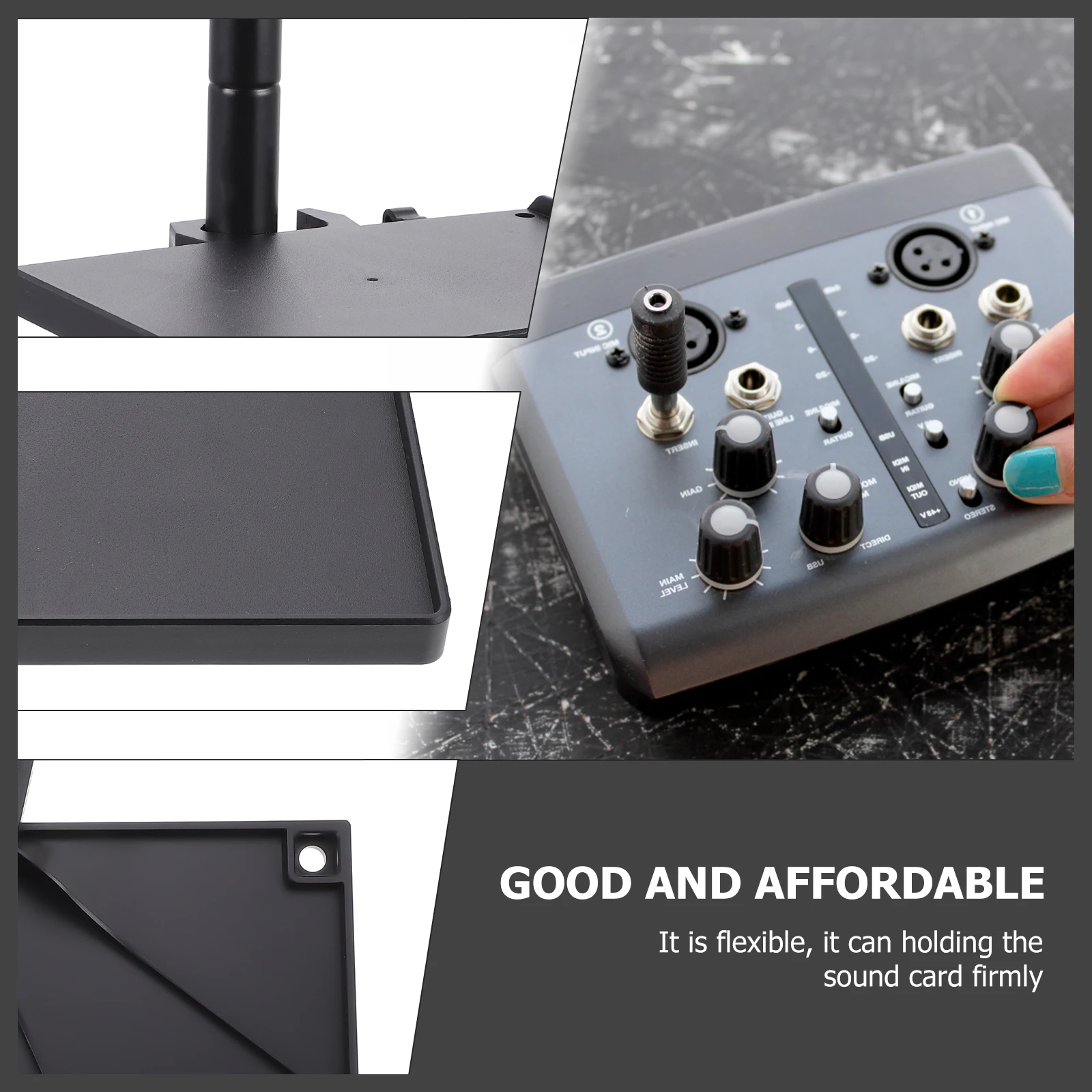 

2pcs Sound Card Tray Microphone Stand Mount Holder for Live Broadcast Compatible with All Brackets ABS Material Durable Long