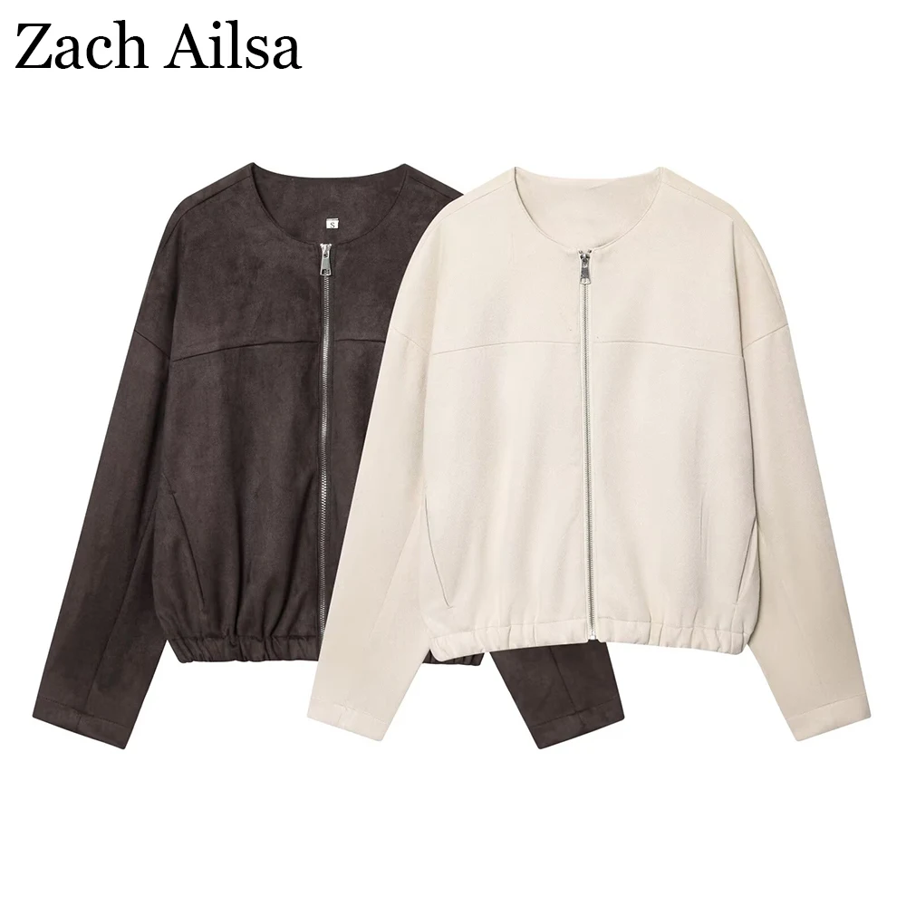 

Autumn new women's clothing anti suede effect elastic hem pilot jacket jacket jacket