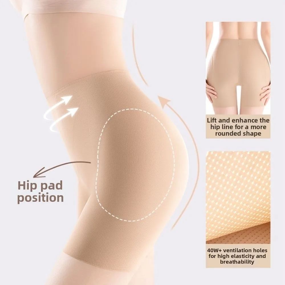 กางเกงกระชับสัดส่วนไร้รอยต่อ ระบายอากาศได้ดี ยกกระชับสะโพก เอวสูง ช่วยเสริมสะโพก สีดำ