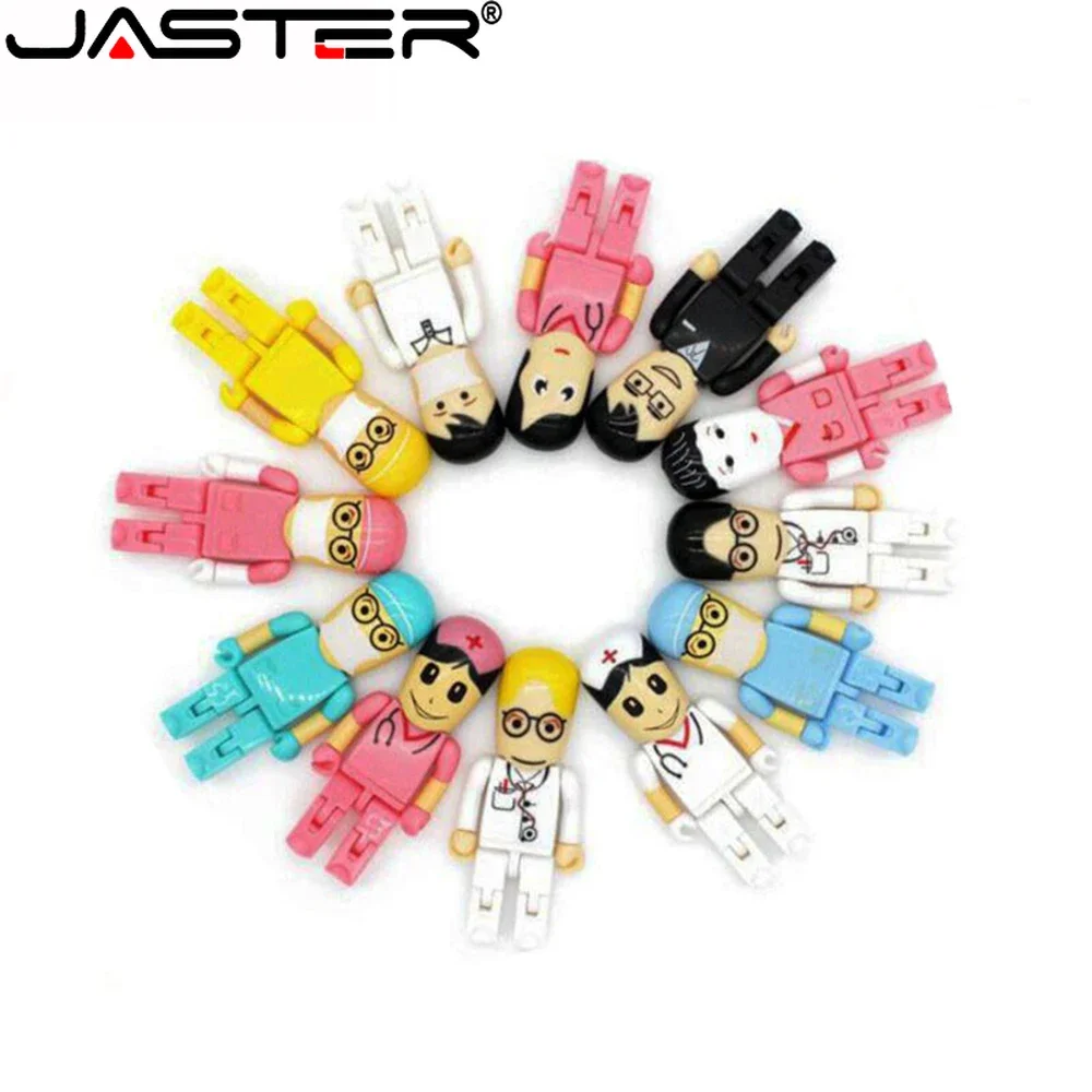 

JASTER USB 2.0 64GB Cartoon USB Flash Drive 32GB Doctors Memory Stick 16GB Nurses Doctor Pen Drive 8GB Business Gift 4GB