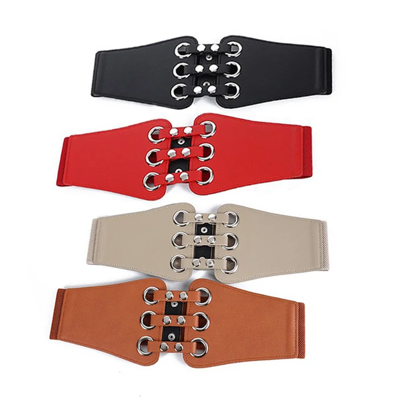 

New Ladies Fashion Vintage Tunic Elastic Wide Girdle Dress Shirt Decoration Belt For Women Luxury Designer Brand Corset Belts