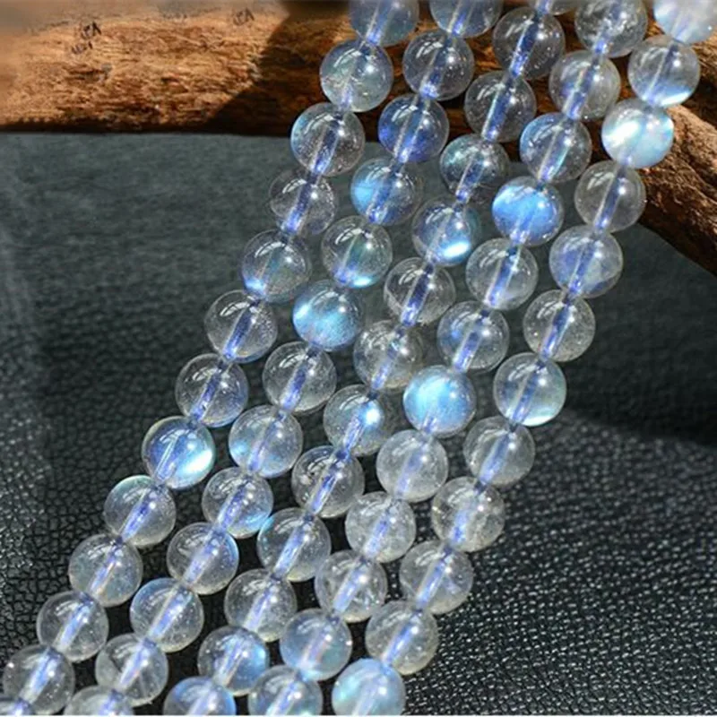 Grade AAA Natural Strong Blue Luster Labradorite Beads Blue Flash Labradorite NOT Dyed 4-8mm Polished Round 15 Inch Strand MD08