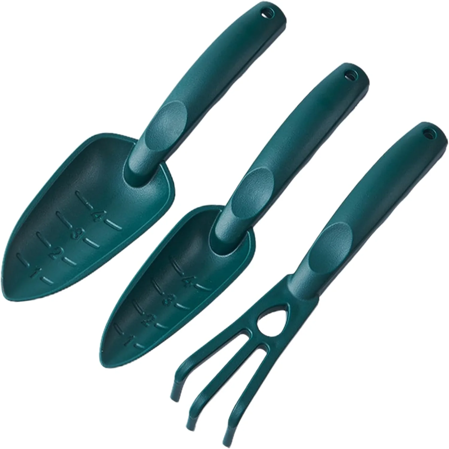 Garden Tool Set with Non-Slip Rubber Handle - 3 Piece Cast-Aluminum Gardening Kit for Hand Trowel, Digging Holes, and Transplant