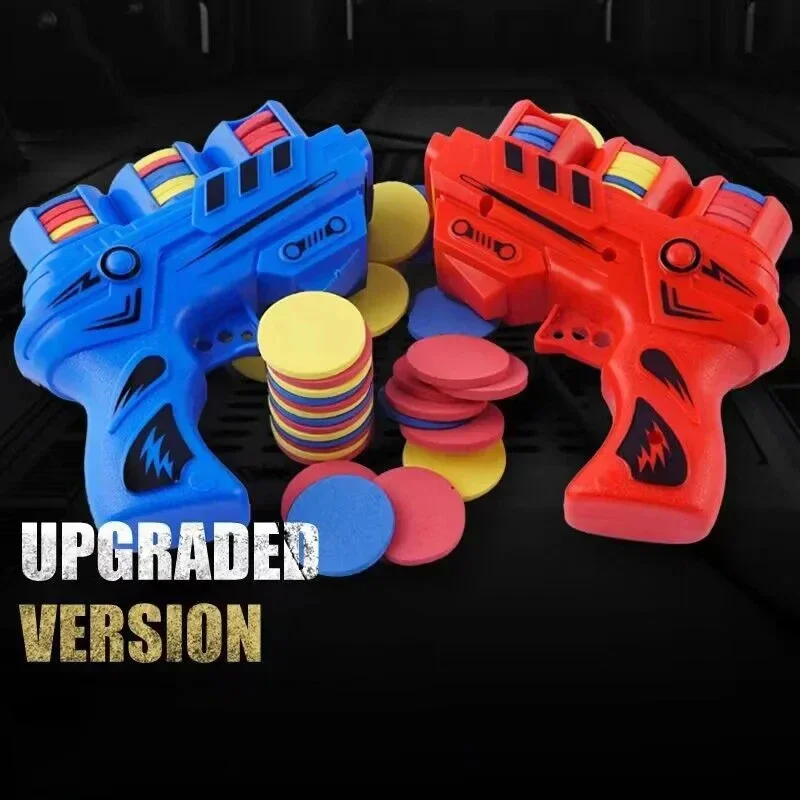 Children Fun Toys Flying Saucer Guns Ejection Flying Disc 100 EVA Soft Bullets Toy Gun Kids Outdoor Games Interactive Sport Toys