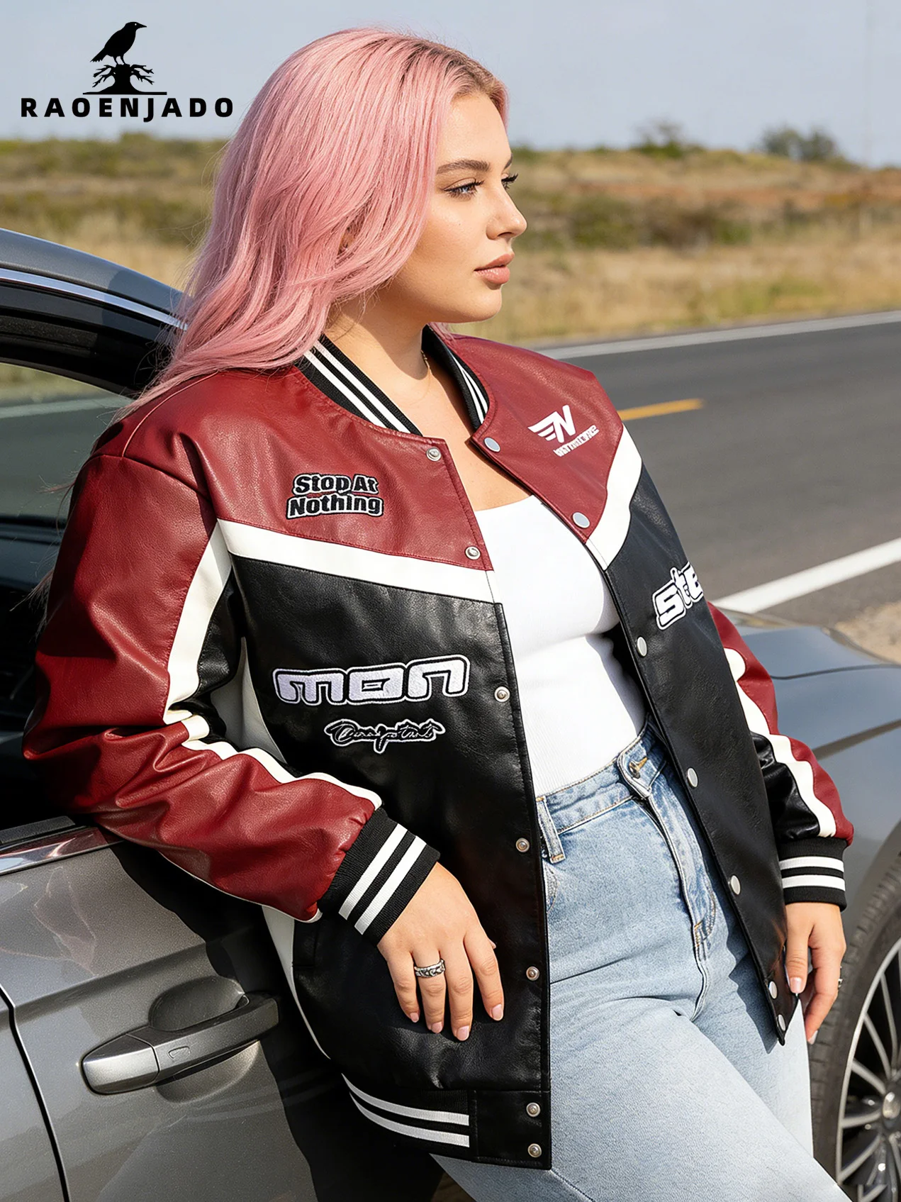 

Женская куртка-бомбер с рукавами из искусственной кожи, легкая, ветрозащитная, теплая, больших размеров, для весны/осени, в уличном стиле