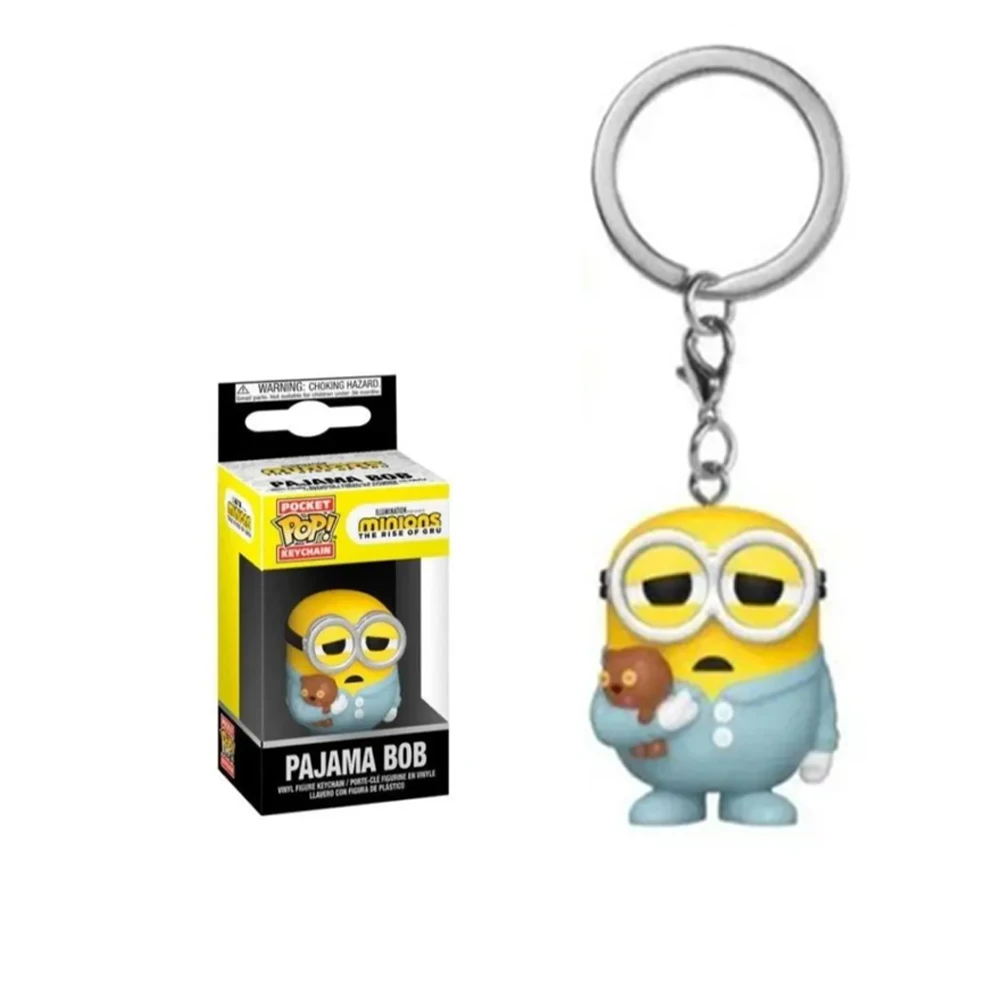 PVC keychain Anime Minions Keychain Cute Cartoon Child Toy Key Ring School Bag Car Key Accessories Student birthday gift