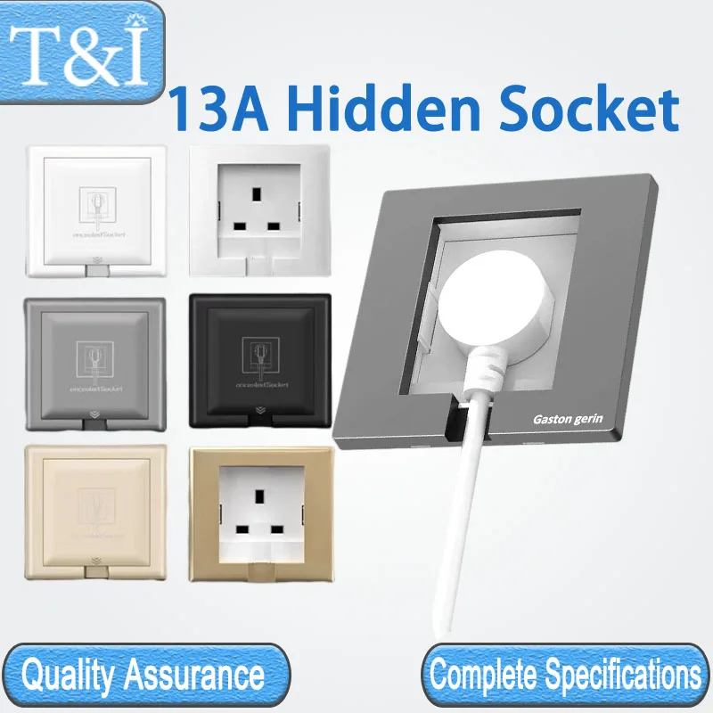 

UK The Concealed Waterproof Plug Socket Embedded In The Wall Has Been Grounded 13A 250V 86mm * 86mm Power Socket