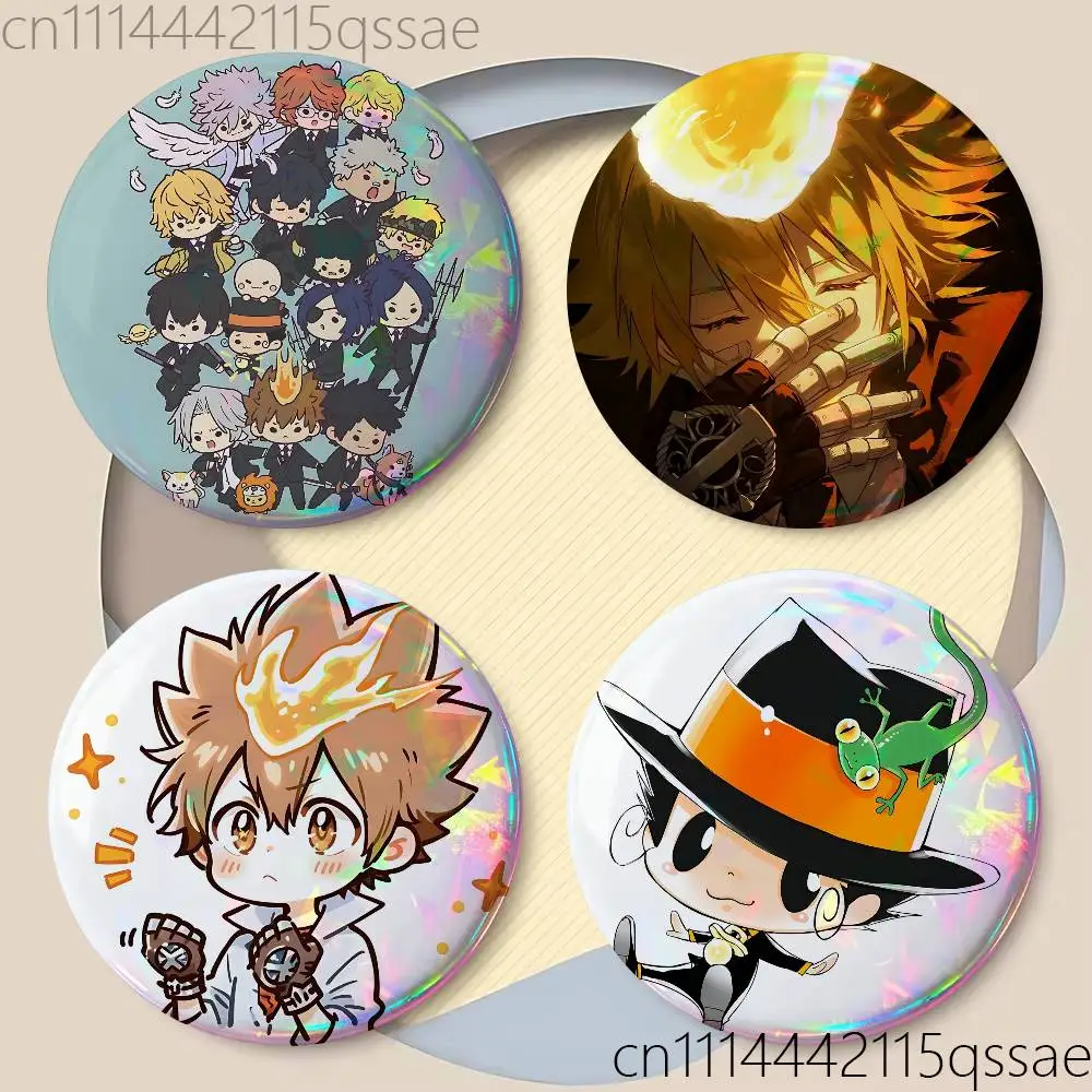 Anime Hitman R-Reborn 25/32/44/58/75mm Badges Tinplate Soft Button Pin Brooch Metal Badge Custom Accessories Hat Bag Lapel